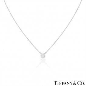 Tiffany & Co. Platinum Round Brilliant Cut Diamond Pendant 0.65ct F/VS1